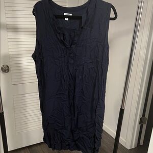 Old Navy Navy Sleeveless Button-Front Shift